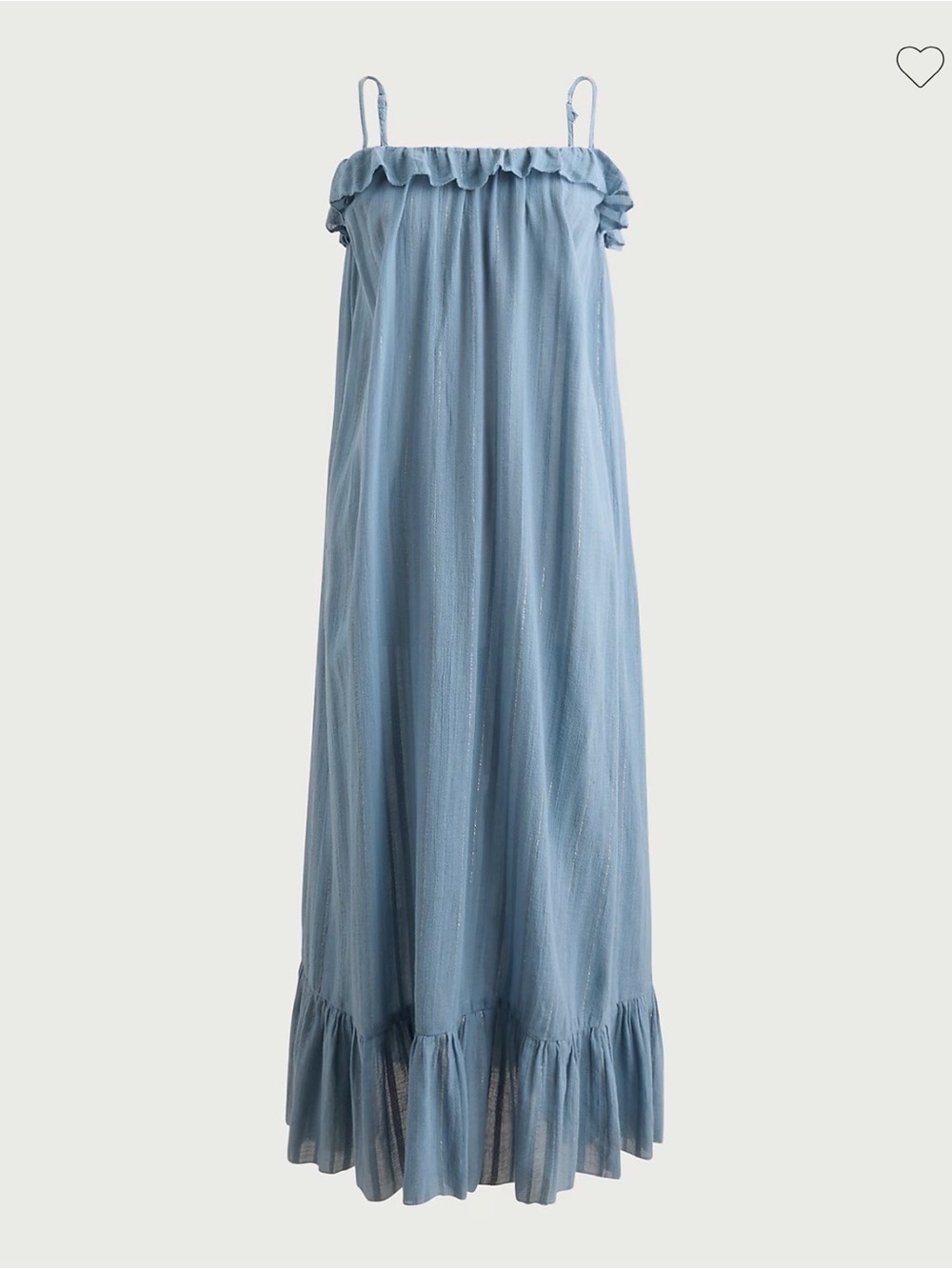 J. Crew Ruffle maxi dress in cotton voile with Lurex metallic threads
